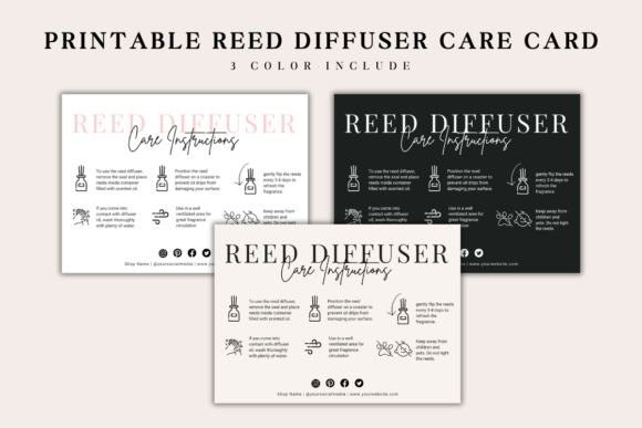 Download Printable Reed Diffuser Care Card - Car Collection