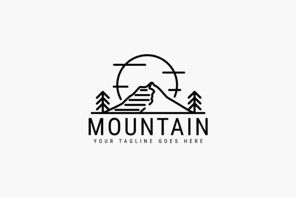 Download Mountain Line Art Minimalist Logo Design - Minimalist Collection