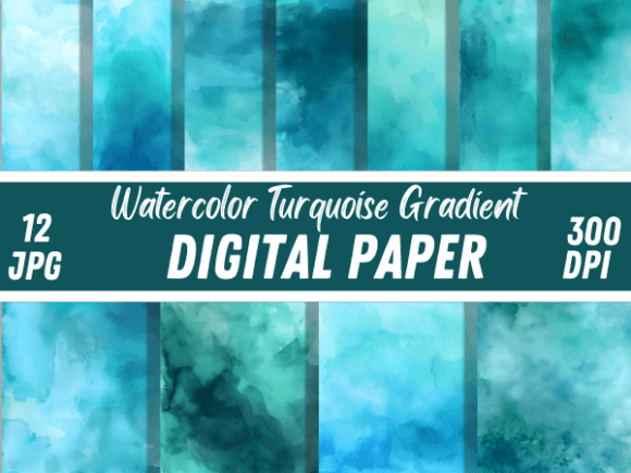 Download Watercolor Turquoise Gradient Background - Background Collection