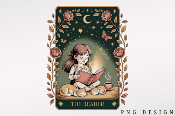 Download The Reader Tarot Bookish PNG Design - Premium Resources