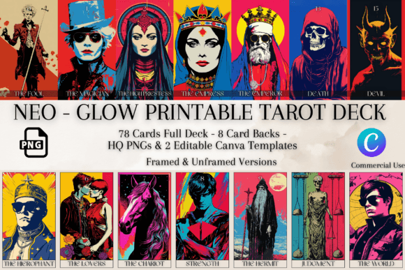 Download Pop-Art Printable Tarot Deck | 78 Cards - Car Collection