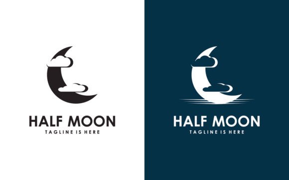 Download Moon Logo Template in Flat Style - Premium Bundle
