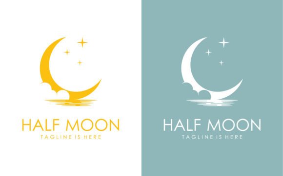 Download Moon Logo Template in Flat Style - Premium Bundle
