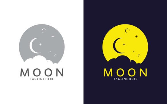 Download Moon Logo Template in Flat Style - Premium Resources